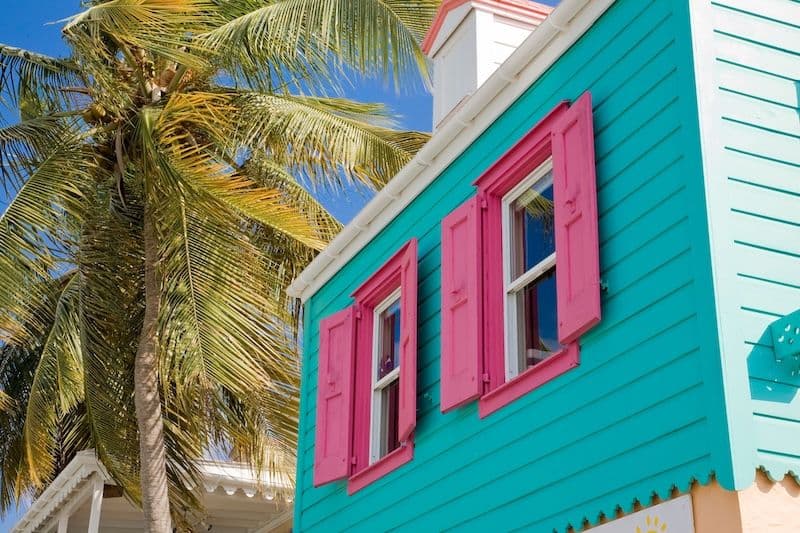 tortola bright coloured houses
