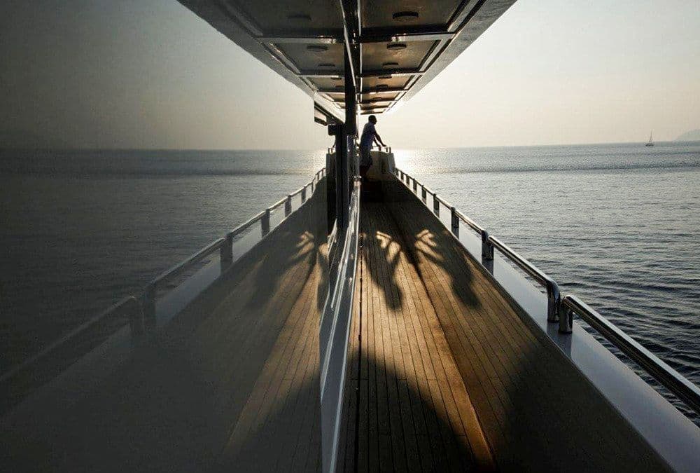 crete boat side deck greece