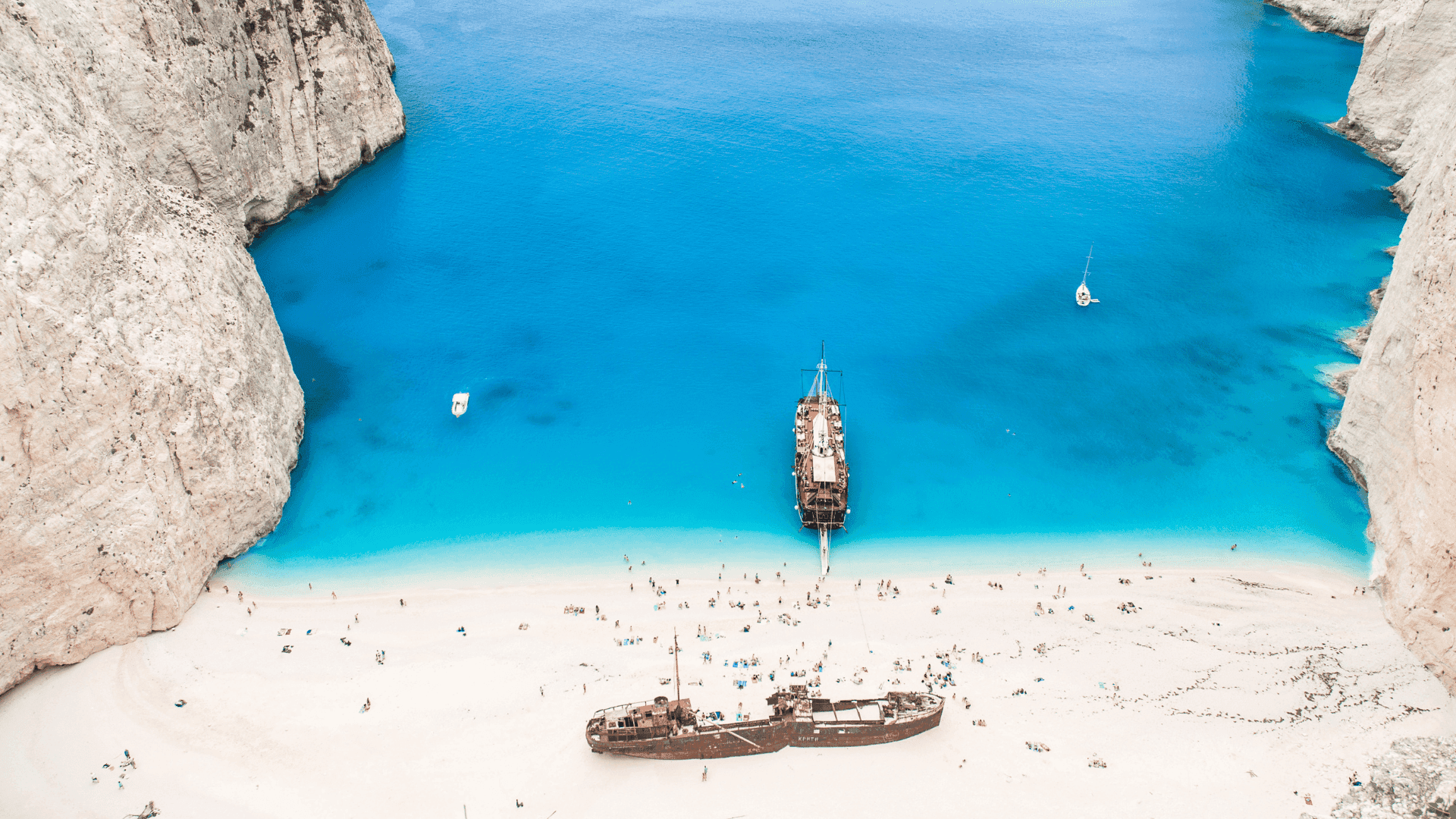 navagio beach zakynthos greece boat moored in blue water