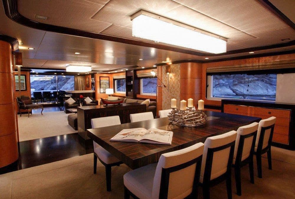 serenity II crewed superyacht 40m interior living room greece