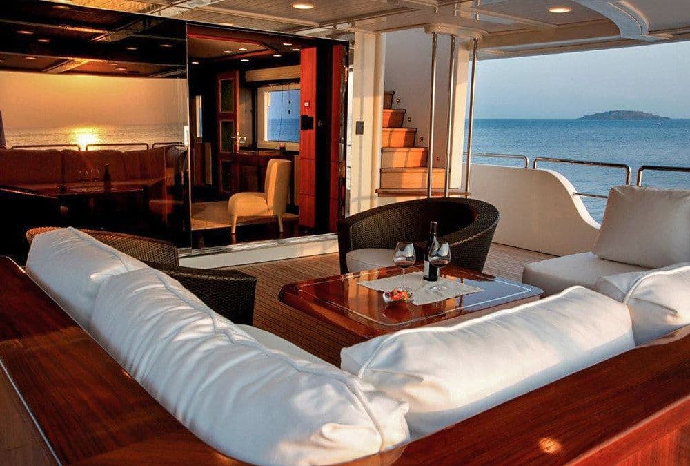 serenity II crewed superyacht 40m interior sitting area greece