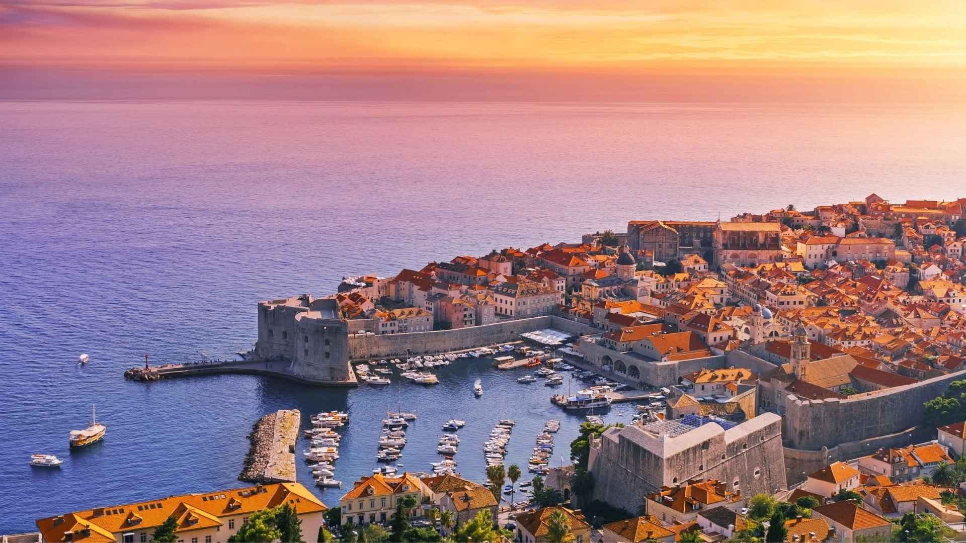 sunset over dubrovnik