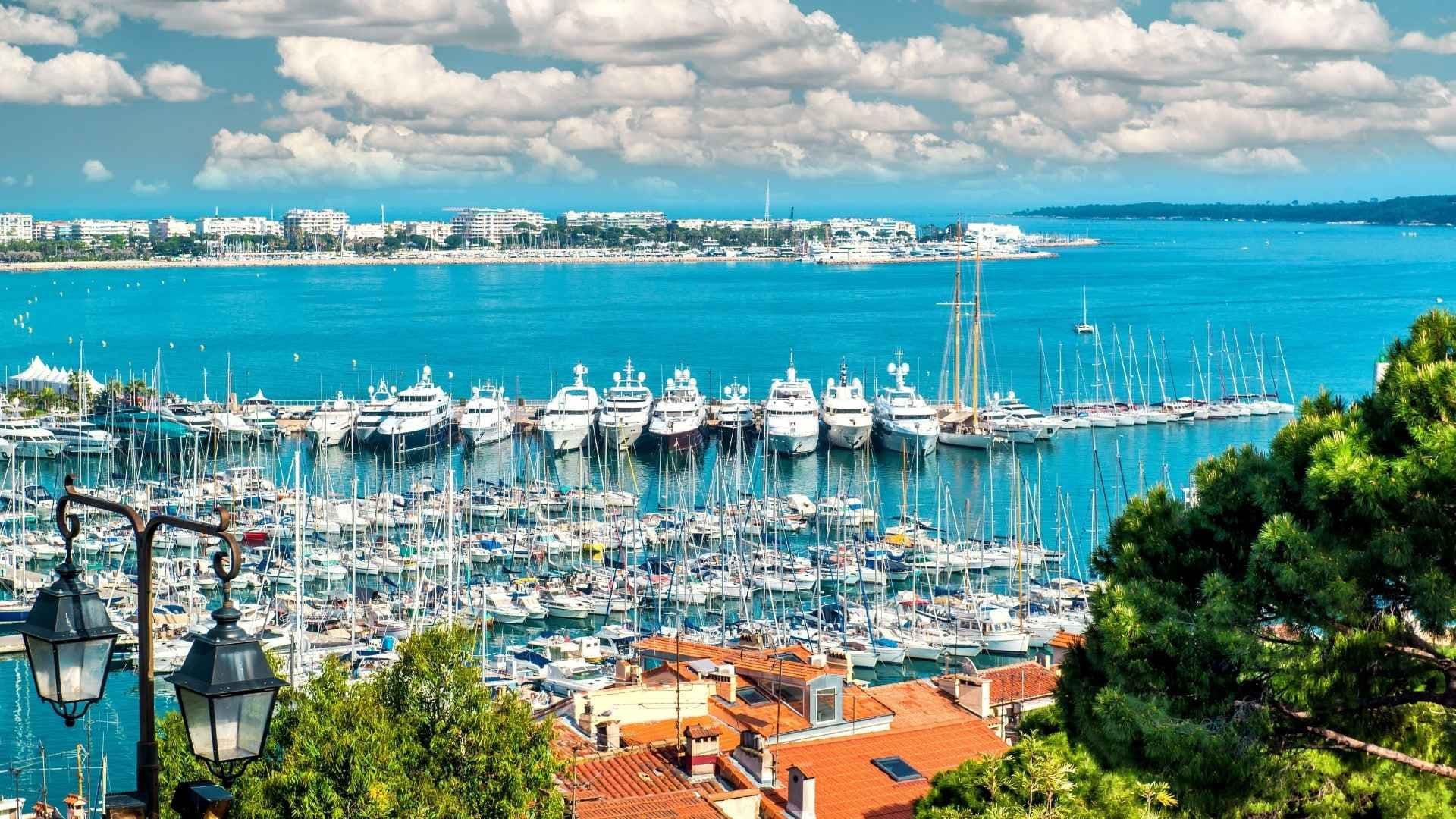 cannes marina moored