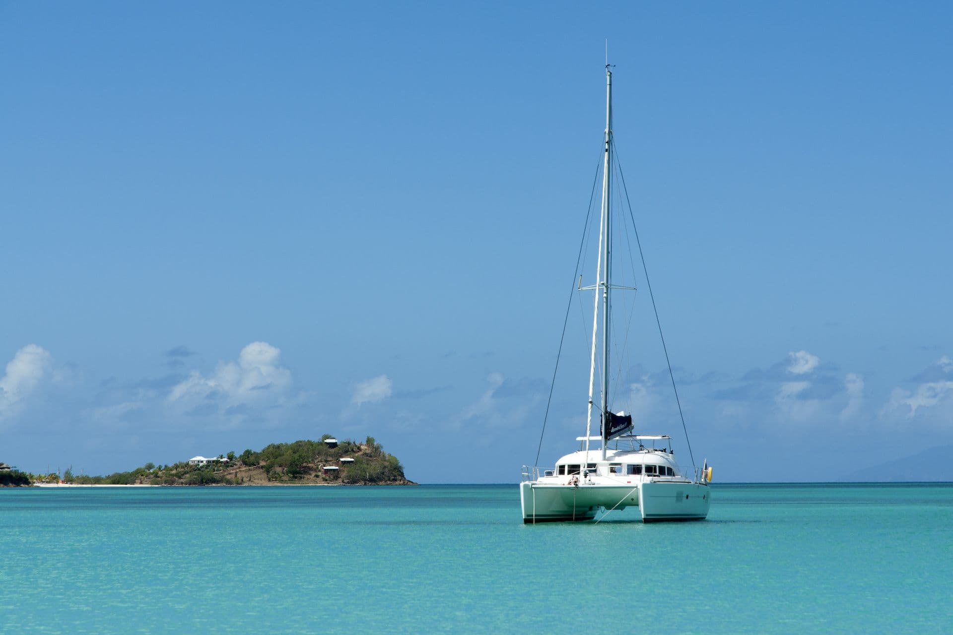 catamaran antigua blue water clear sky