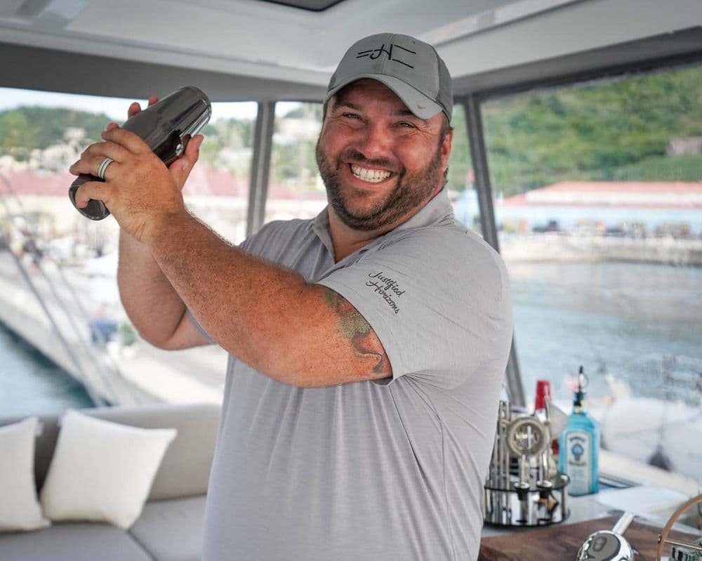 captain ryan making a cocktail drink