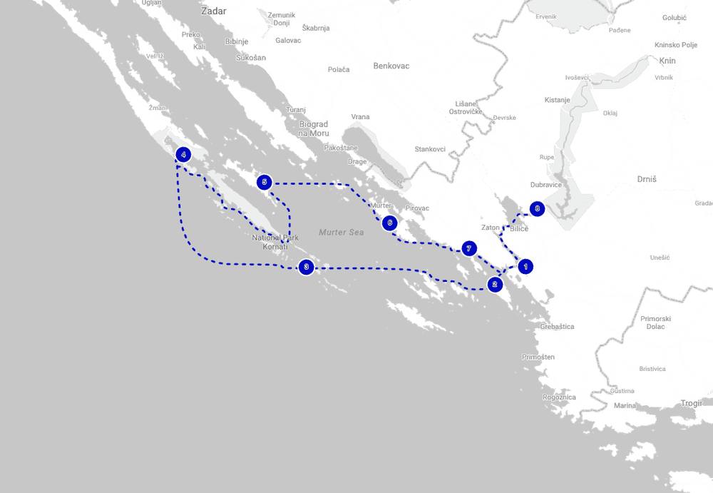 kornati route itinerary
