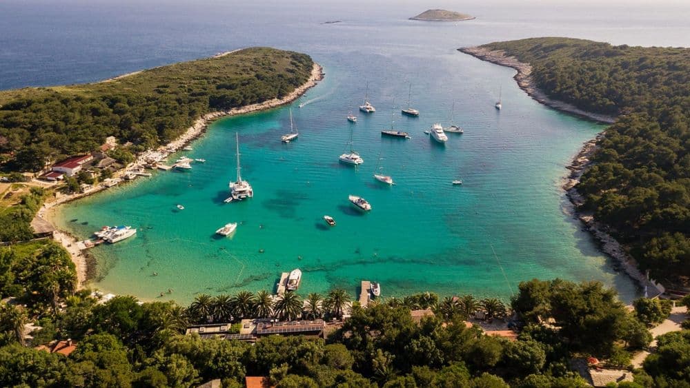 vinogradisce bay yachts moored